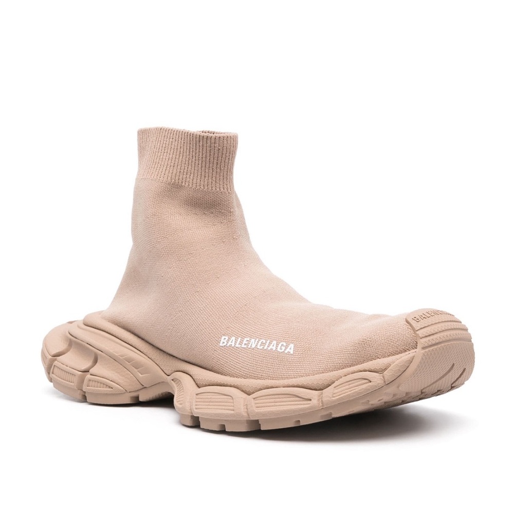 BALENCIAGA Women's 3XL Sock Knit Sneakers Beige Size 38 NEW $1080